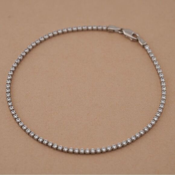 14K Real Gold Tennis Bracelet | Perfect Birthday Gift for Her | Minimal Jewelry - Picture 4 of 10